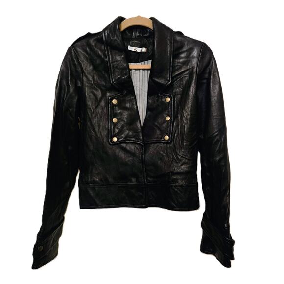 Mike & Chris Leather Jacket Women's Black Leather Bomber Jacket Small - Picture 2 of 16